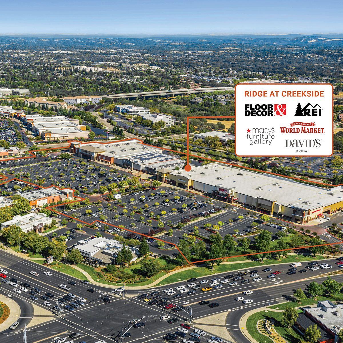 Trophy, retail center anchored by Floor & Decor, adjacent to Westfield Galleria at Roseville, #1 retail submarket in Sacramento MSA